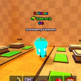 RAINBOW Strawberry Elephant 186.9T/s | Max Lvl - Kick A Lucky Block