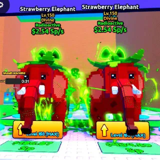 2x RADIOACTIVE Strawberry Elephant 2.54 Sp/s - Escape Tsunami For Brainrots