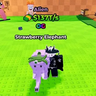 ALIEN Strawberry Elephant 137T/s (Max Lvl) - Kick A Lucky Block