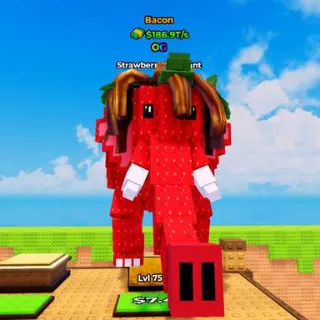 10x BACON Strawberry Elephant 186.9T/s (Max Lvl) - Kick A Lucky Block