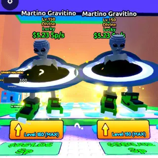 2x LUCKY Martino Gravitino 5.23 Sp/s - Escape Tsunami For Brainrots