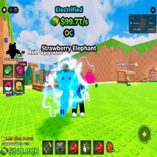 ELECTRIFIED Strawberry Elephant 99.7T/s - Kick A Lucky Block