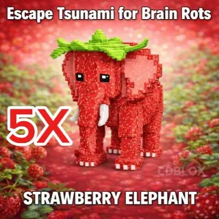 5x Strawberry Elephant - Escape Tsunami For Brainrots