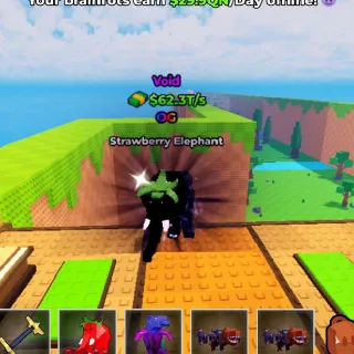 VOID Strawberry Elephant 62.3T/s (Max Lvl) - Kick A Lucky Block