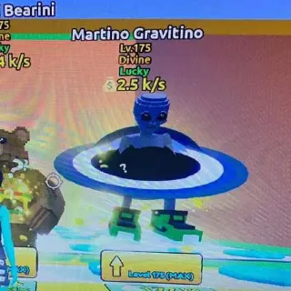 LUCKY Martino Gravitino  2.5k/s ( Max Lvl 175 ) - Escape Tsunami For Brainrots
