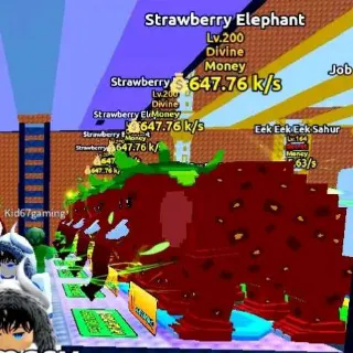 MONEY STRAWBERRY ELEPHANT 647.76 k/s ( MAX LVL 200 ) - Escape Tsunami For Brainrots