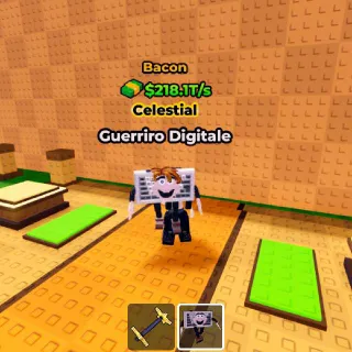 2x BACON Guerriro Digitale 218.1T/s (Max Lvl) - Kick A Lucky Block
