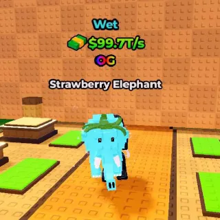 WET Strawberry Elephant 99.7T/s (Max Lvl) - Kick A Lucky Block