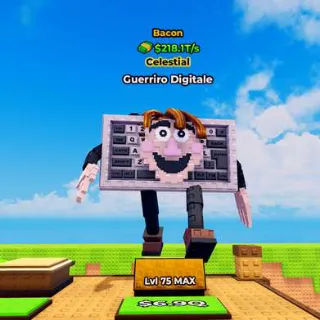 30x BACON Guerriro Digitale 218.1T/s (Max Lvl) - Kick A Lucky Block