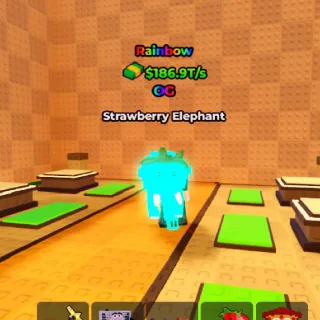 RAINBOW Strawberry Elephant 186.9T/s (Max Lvl) - Kick A Lucky Block
