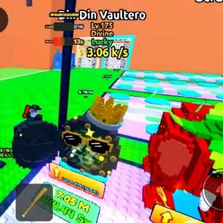 LUCKY DIN DIN VAULTERO 3.06 K/s ( MAX LVL 175 ) - Escape Tsunami For Brainrots