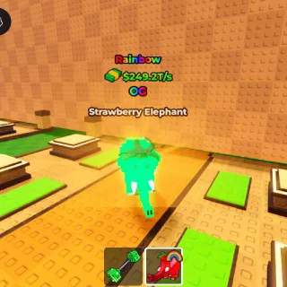 RAINBOW Strawberry Elephant 249.2T/s (Max Lvl) - Kick A Lucky Block