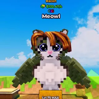 10x BACON Meowl 122.4T/s (Max Lvl) - Kick A Lucky Block