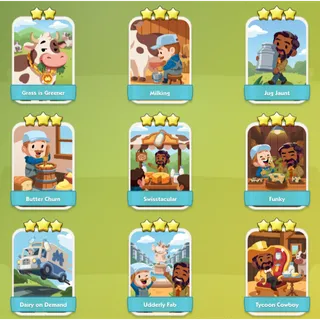 Dairy Days Monopoly Go Stickers Set 10 (Read Important Note and Rules)