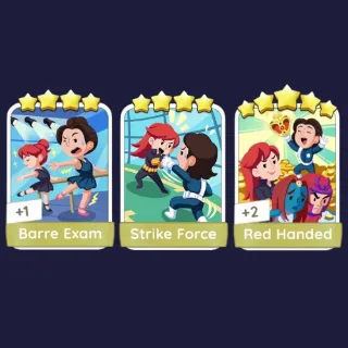 Barre exam 4⭐ + Strike Force 4⭐ Red Handed 5⭐- Monopoly Go Stickers