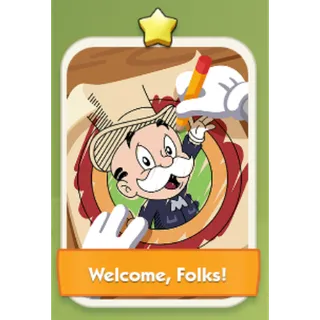 Welcome Folks 1⭐ Monopoly Go Sticker Set 1