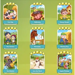 Farm Friends Monopoly Go Stickers Set 15 (Read Important Note and Rules)