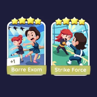 Barre exam 4⭐ + Strike Force 4⭐ - Monopoly Go Stickers