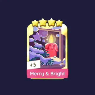 Merry and Bright 4⭐ Gold Sticker - Monopoly Go Golden Blitz