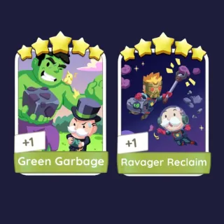 Green Garbage 5⭐ + Ravager Reclaim 5⭐ - Monopoly Go Stickers