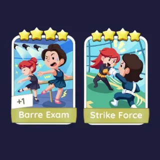 Barre exam 4⭐ + Strike Force 4⭐ - Monopoly Go Stickers