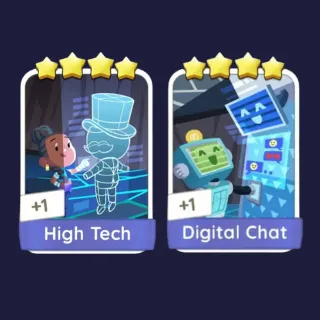 High Tech 4⭐ + Digital Chat 4⭐ - Monopoly Go Stickers