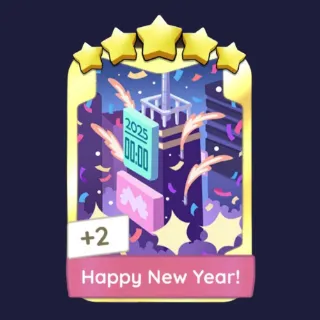 Happy New Year 5⭐ Gold Sticker - Monopoly Go Golden Blitz