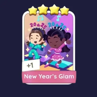 New Year's Glam 4⭐ Monopoly Go Sticker