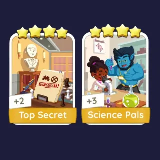 Top Secret 4⭐ + Science Pals 4⭐ - Monopoly Go Stickers