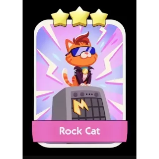 Rock Cat 3⭐ Monopoly Go Sticker