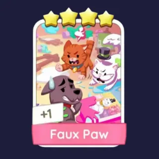 Faux Paw 4⭐ Monopoly Go Sticker