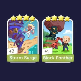 Storm Surge 4⭐ + Black Panther 4⭐ - Monopoly Go Stickers