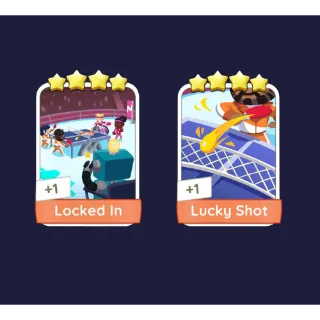 Locked in 4⭐ + Lucky shot 4⭐ Set 14 - Monopoly Go Stickers