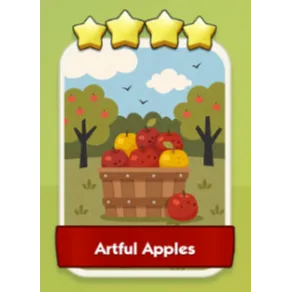 Artful Apples 4⭐ Monopoly Go Sticker Set 16