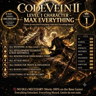 Code Vein 2 Starter Save NO Dlcs