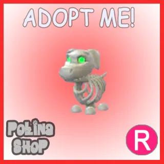 Halloween White Skeleton Dog R x4