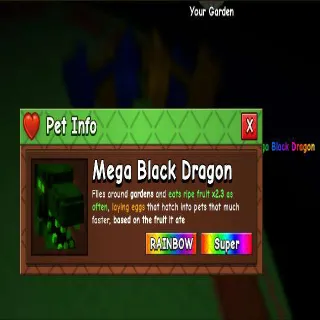 Grow A Garden 2 Mega Rainbow Black Dragon