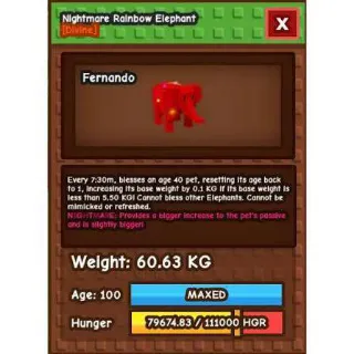 Rainbow Hatched Elephant 60kg