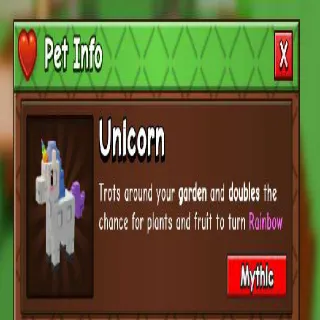 Grow A Garden 2 Unicorn Pet