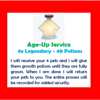 age-up service - 4x pets legendary  