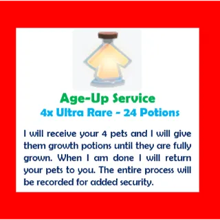 age-up service - 4x pets ultra rare 