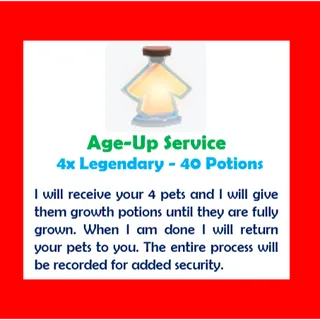 age-up service - 4x pets legendary  