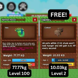 CHEAP TITANIC NIGHTMARE PEACOCK [77.77kg] + FREE GODLY Capybara (Huge, Titanic, Godly, Colossal) SALE/DISCOUNT