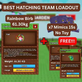 HUGE JUMBO RBH BIRB[20.32 multi] + 7x 15s Mimics No Toys + FREE COLOSSAL Orangutan & 15s Peacock