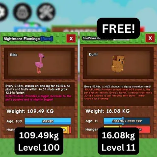 GODLY NIGHTMARE FLAMINGO [109.49kg] + FREE HUGE Golden Lab (Huge, Titanic, Godly, Colossal)