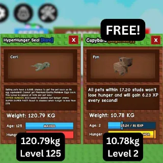 COLOSSAL HYPERHUNGER SEAL [120.79kg | 6.56% Passive] + FREE GODLY Capybara