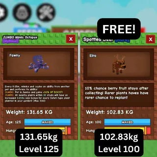 CHEAP GODLY JUMBO MIMIC OCTOPUS [131.65kg] + FREE GODLY Spotted Deer (Huge, Titanic, Godly, Colossal) SALE/DISCOUNT