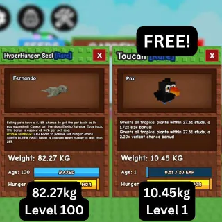 TITANIC HYPERHUNGER SEAL [82.27kg | 5.41% Passive] + FREE GODLY Toucan