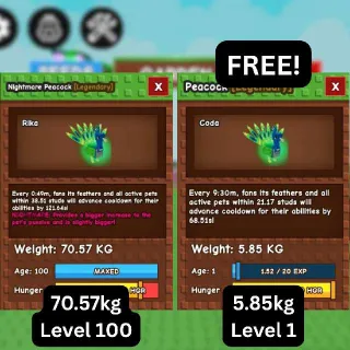 CHEAP SEMI-TITANIC NIGHTMATE PEACOCK [70.57kg] + FREE HUGE Peacock (Huge, Titanic, Godly, Colossal) SALE/DISCOUNT