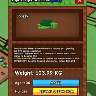 GODLY HYPERHUNGER SEA TURTLE [103.99kg | 2700.96 Bonus EXP]